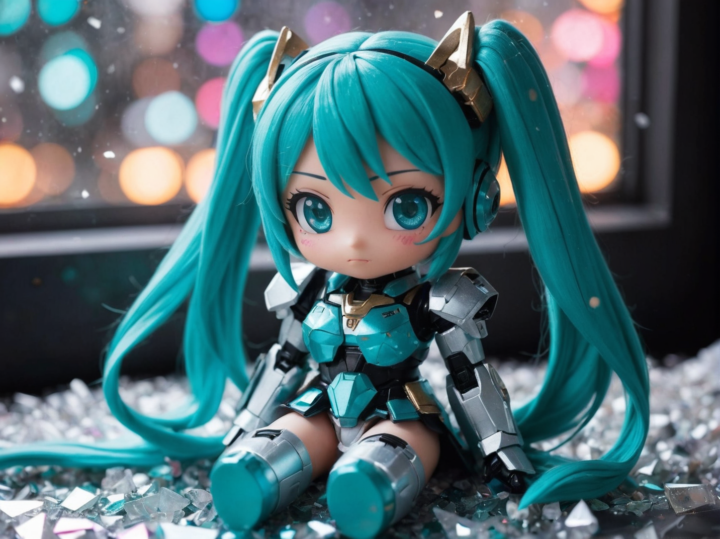 31075670-3507119342-cute Gundam Hatsune Miku plushie, art by Casey Baugh, shattered glass background  _lora_aesthetic_anime_v1s_0.8_ _lora_add-detai.png